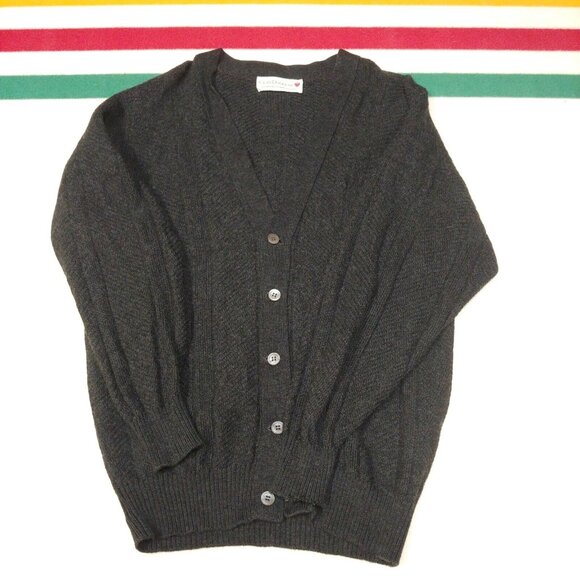 VTG Clan Douglas Cardigan Sweater Mens‎ S? Merino Wool Eclectic Grandpa Scotland - Picture 2 of 7